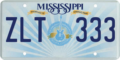 MS license plate ZLT333