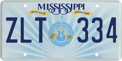 MS license plate ZLT334
