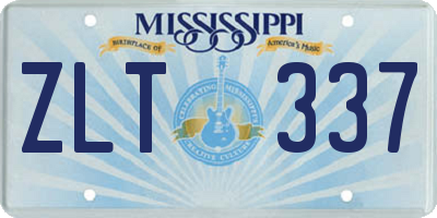 MS license plate ZLT337