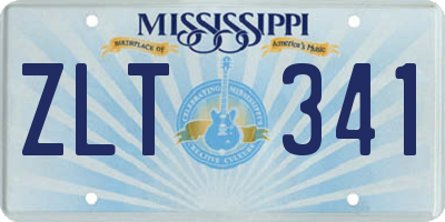 MS license plate ZLT341