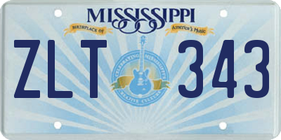 MS license plate ZLT343