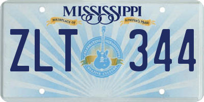 MS license plate ZLT344
