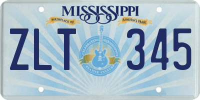 MS license plate ZLT345