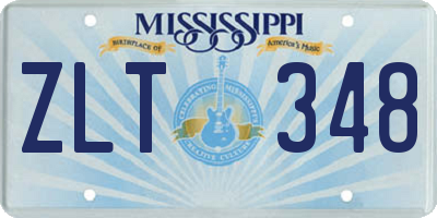 MS license plate ZLT348