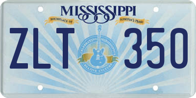 MS license plate ZLT350