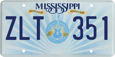 MS license plate ZLT351