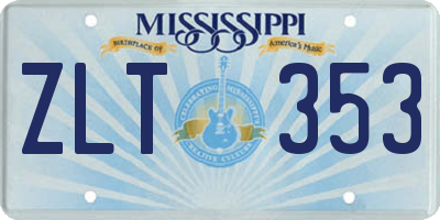 MS license plate ZLT353