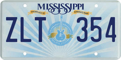 MS license plate ZLT354