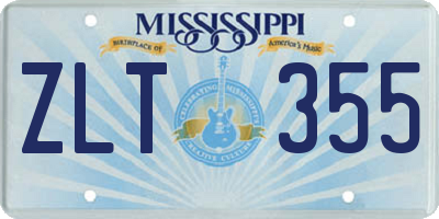 MS license plate ZLT355