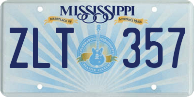 MS license plate ZLT357