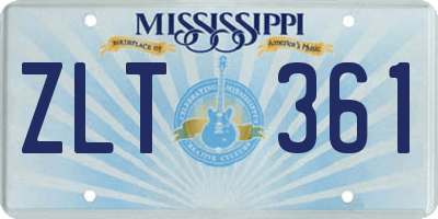 MS license plate ZLT361