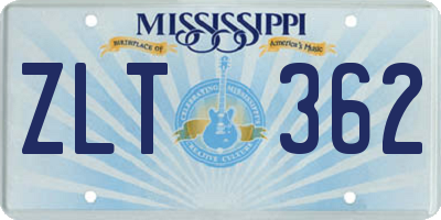 MS license plate ZLT362