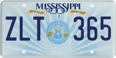 MS license plate ZLT365