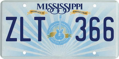 MS license plate ZLT366