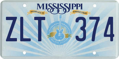 MS license plate ZLT374