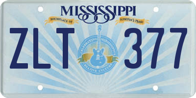 MS license plate ZLT377