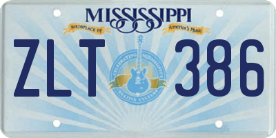 MS license plate ZLT386