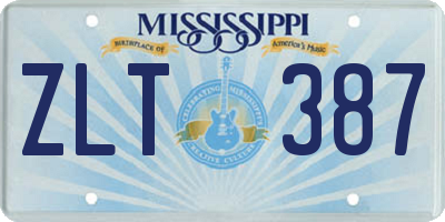 MS license plate ZLT387