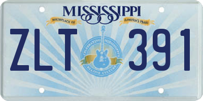 MS license plate ZLT391