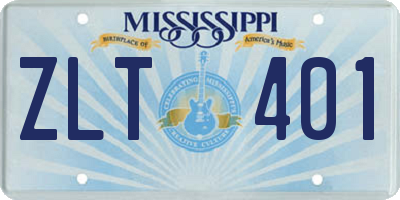 MS license plate ZLT401