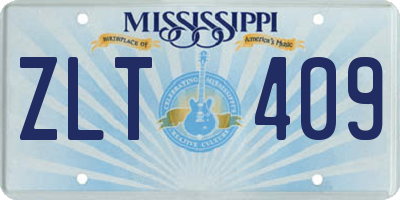 MS license plate ZLT409