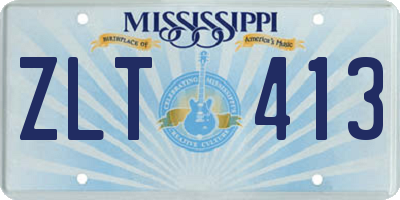 MS license plate ZLT413