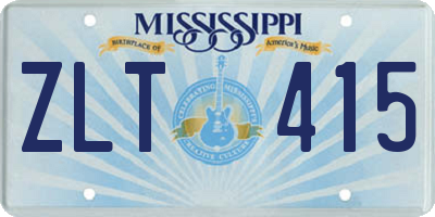MS license plate ZLT415