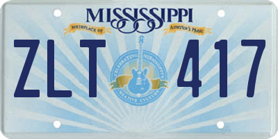 MS license plate ZLT417