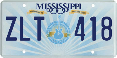 MS license plate ZLT418