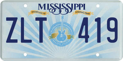 MS license plate ZLT419