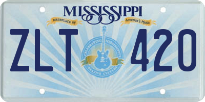 MS license plate ZLT420