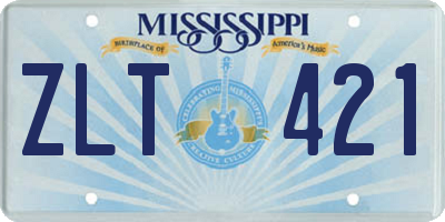 MS license plate ZLT421