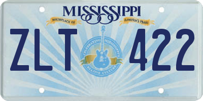 MS license plate ZLT422