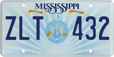 MS license plate ZLT432