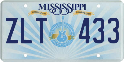 MS license plate ZLT433