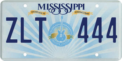 MS license plate ZLT444