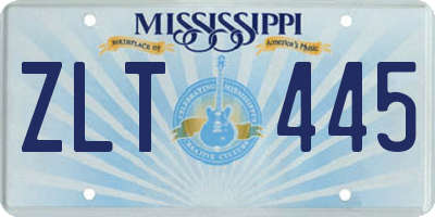 MS license plate ZLT445