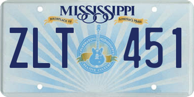 MS license plate ZLT451
