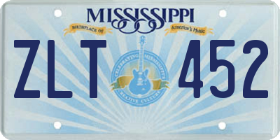 MS license plate ZLT452