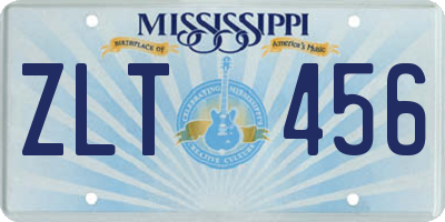 MS license plate ZLT456