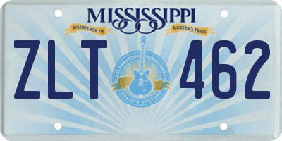 MS license plate ZLT462