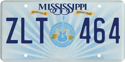 MS license plate ZLT464