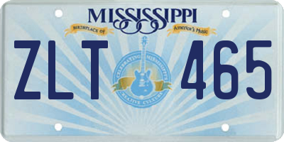 MS license plate ZLT465
