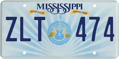 MS license plate ZLT474