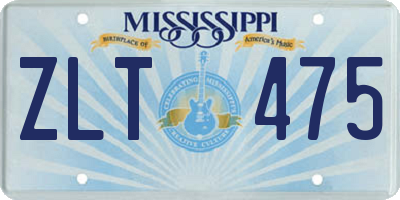 MS license plate ZLT475