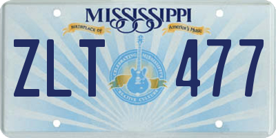 MS license plate ZLT477