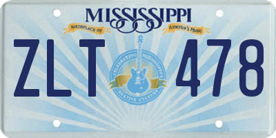 MS license plate ZLT478