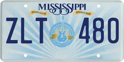 MS license plate ZLT480
