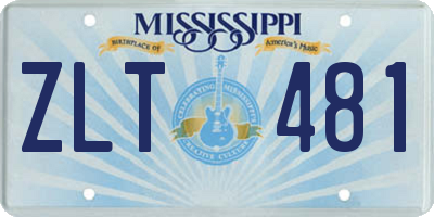 MS license plate ZLT481