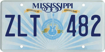 MS license plate ZLT482